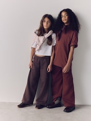 The Set 4 Pack Sweat Wide Leg Joggers Brown/Cream/Red/Pink - Image 2 of 5