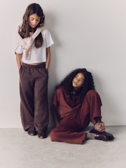 The Set 4 Pack Sweat Wide Leg Joggers Brown/Cream/Red/Pink - Image 3 of 5