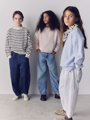 The Set 3 Pack Jersey Crew Neck Sweat Tops Blue/Pink/Stripe - Image 2 of 5