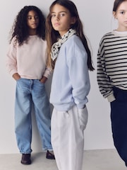 The Set 3 Pack Jersey Crew Neck Sweat Tops Blue/Pink/Stripe - Image 4 of 5