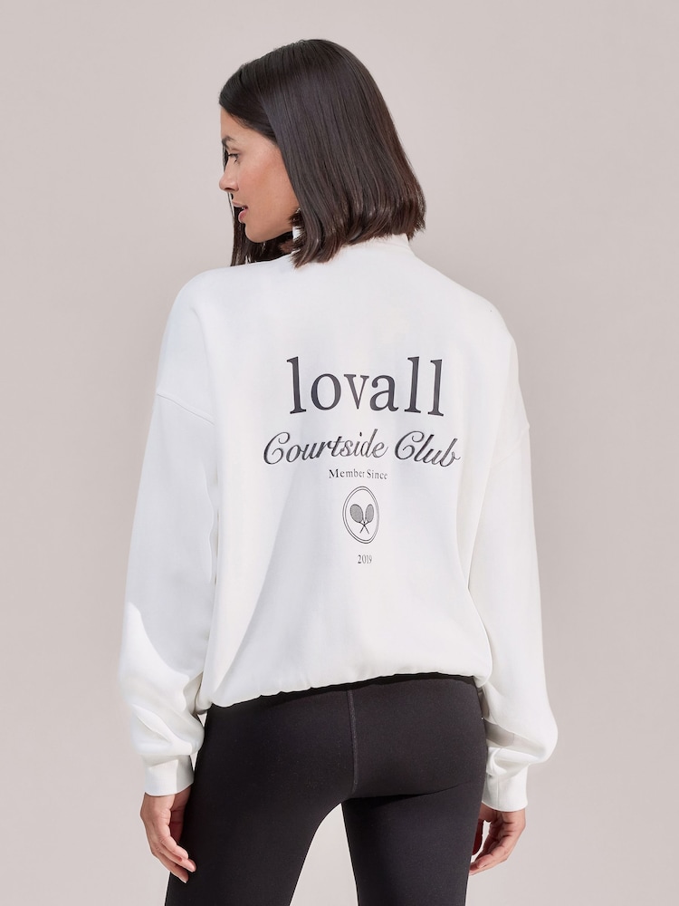 LOVALL White Funnel Neck Zip Through Jacket - Image 2 of 5 LOVALL White Funnel Neck Zip Through Jacket - Image 2 of 5