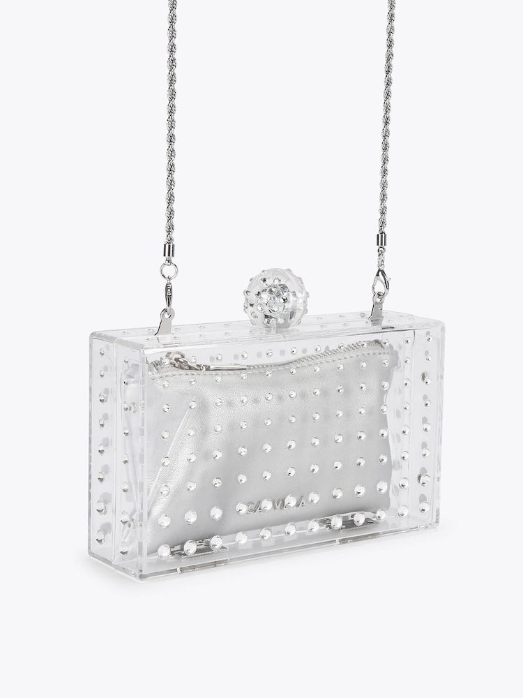 Carvela Silver Cristallo Clutch Bag - Image 1 of 4 Carvela Silver Cristallo Clutch Bag - Image 1 of 4