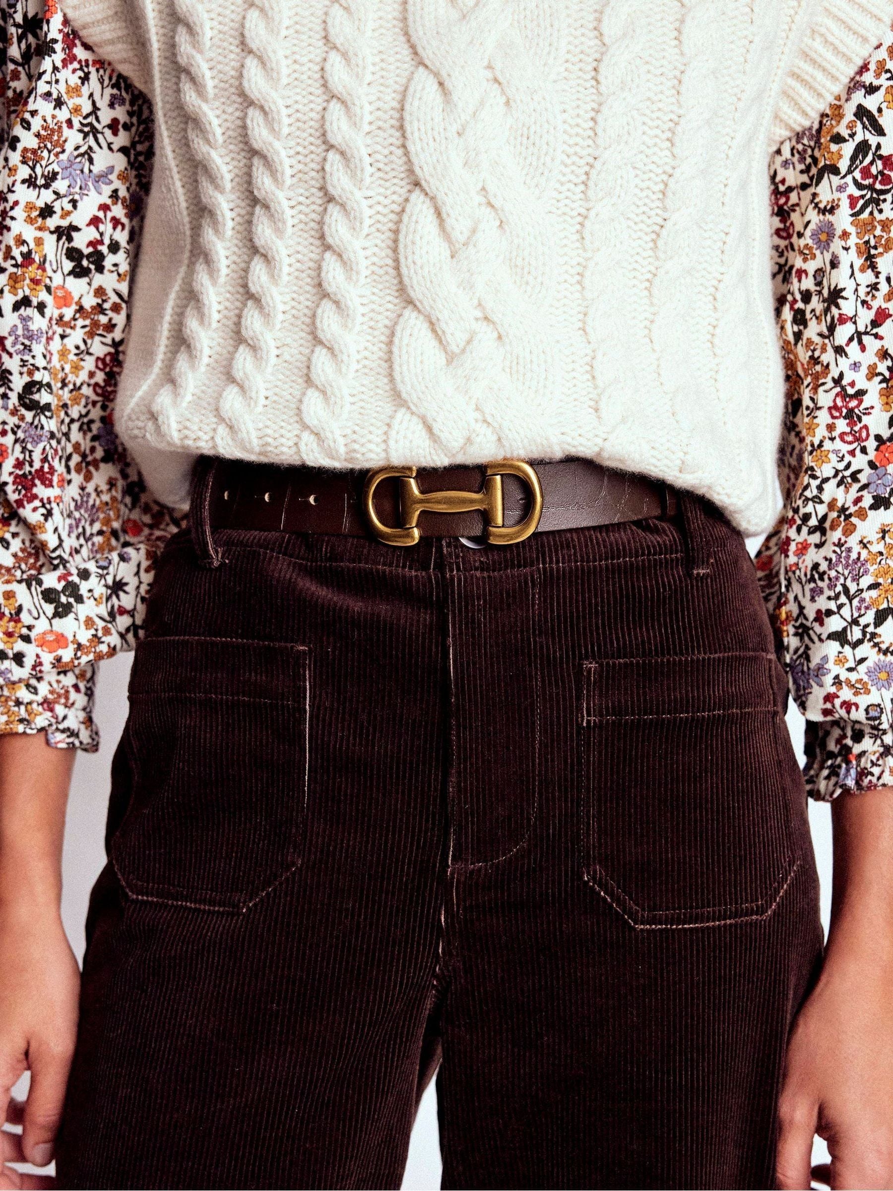 Buy Boden Brown Iris Snaffle-trim Leather Belt from Next USA display picture 3