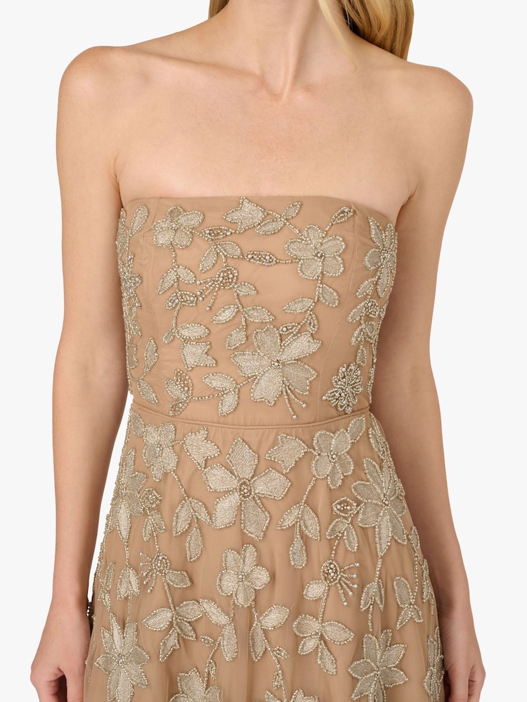 adrianna papell beaded mesh sheath dress Primavera Couture 12154 main image 1