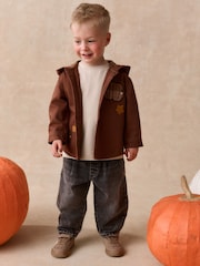 Brown Pumpkin Long Sleeve Hooded Overshirt (3mths-7yrs) - Image 3 of 5