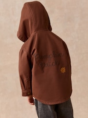 Brown Pumpkin Long Sleeve Hooded Overshirt (3mths-7yrs) - Image 4 of 5