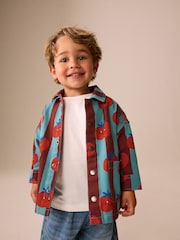 Red/Blue Striped All Over Print Tomato Twill Printed Overshirt (3mths-7yrs) - Image 1 of 8