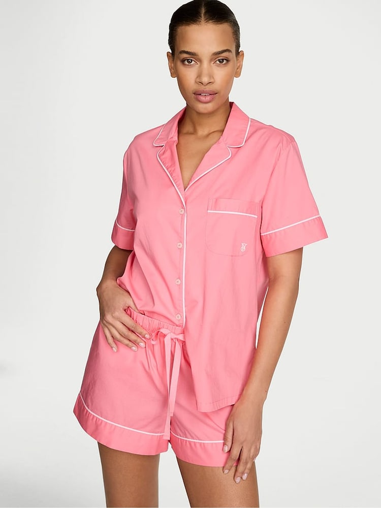 Victoria's Secret Pink Cocktail Heritage Cotton Short Pyjama Set - Image 1 of 2 Victoria's Secret Pink Cocktail Heritage Cotton Short Pyjama Set - Image 1 of 2