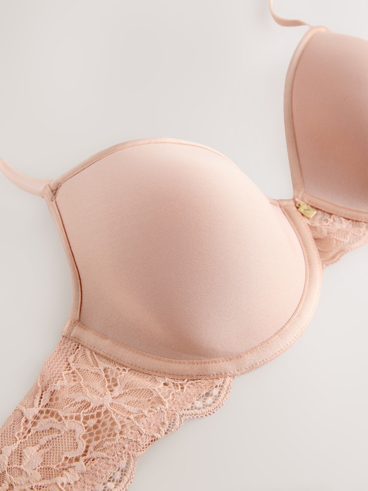 Pink Nude Padded Full Cup Premium Ultimate Comfort Lightweight Breathable T-Shirt Bra - Image 2 of 3