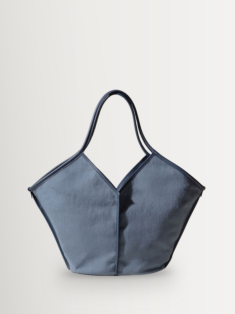 Hereu Studio Blue Calella Soft Linen Leather Trim Tote Bag - Image 1 of 1