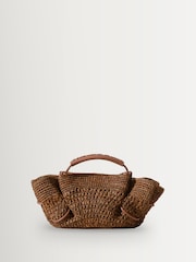 Hereu Studio Brown Arta Mini Crochet Raffia Cross-Body Bag - Image 1 of 1