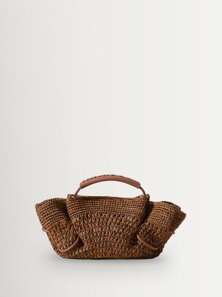 Hereu Studio Brown Arta Mini Crochet Raffia Cross-Body Bag - Image 1 of 1