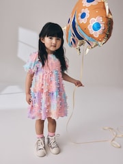 Rainbow Short Sleeve 3D Flowers Dress (3mths-8yrs) - Image 2 of 8