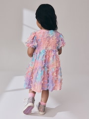 Rainbow Short Sleeve 3D Flowers Dress (3mths-8yrs) - Image 3 of 8