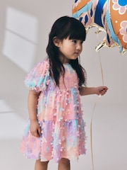 Rainbow Short Sleeve 3D Flowers Dress (3mths-8yrs) - Image 4 of 8