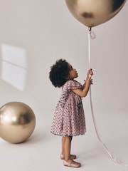 Pastel Pink Spot - Frill Sleeve Occasion Dress (3mths-8yrs) - 8의 이미지 3