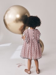 Pastel Pink Spot - Frill Sleeve Occasion Dress (3mths-8yrs) - 8의 이미지 4
