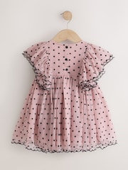 Pastel Pink Spot - Frill Sleeve Occasion Dress (3mths-8yrs) - 8의 이미지 6