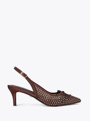 Carvela Brown Positano Sling Low Jewel Sandals - Image 1 of 4