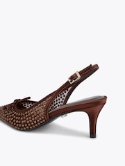 Carvela Brown Positano Sling Low Jewel Sandals - Image 4 of 4