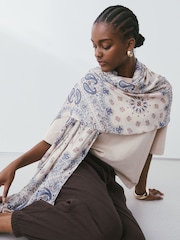 Blue Paisley Lightweight Scarf - Image 3 of 8