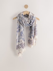 Blue Paisley Lightweight Scarf - Image 6 of 8