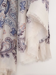Blue Paisley Lightweight Scarf - Image 8 of 8