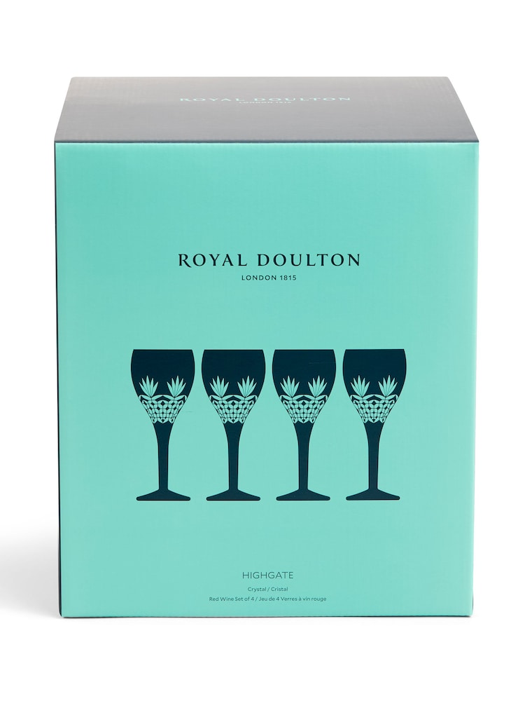 Royal Doulton Clear Highgate Red Wine Glasses Set of 4 - Image 6 of 6
