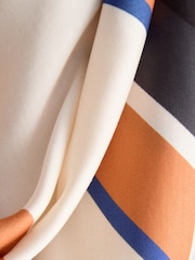 Orange Geometric Square Lightweight Scarf - Image 3 of 4