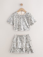 Silver Sequin Top and Rara Skirt Set (3-16yrs) - Image 6 of 9
