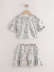 Silver Sequin Top and Rara Skirt Set (3-16yrs) - Image 7 of 9