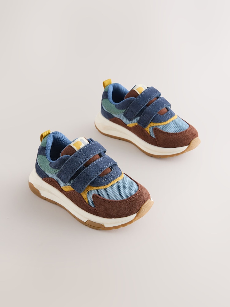 Navy Suede Touch Fastening Trainers - Image 1 of 4