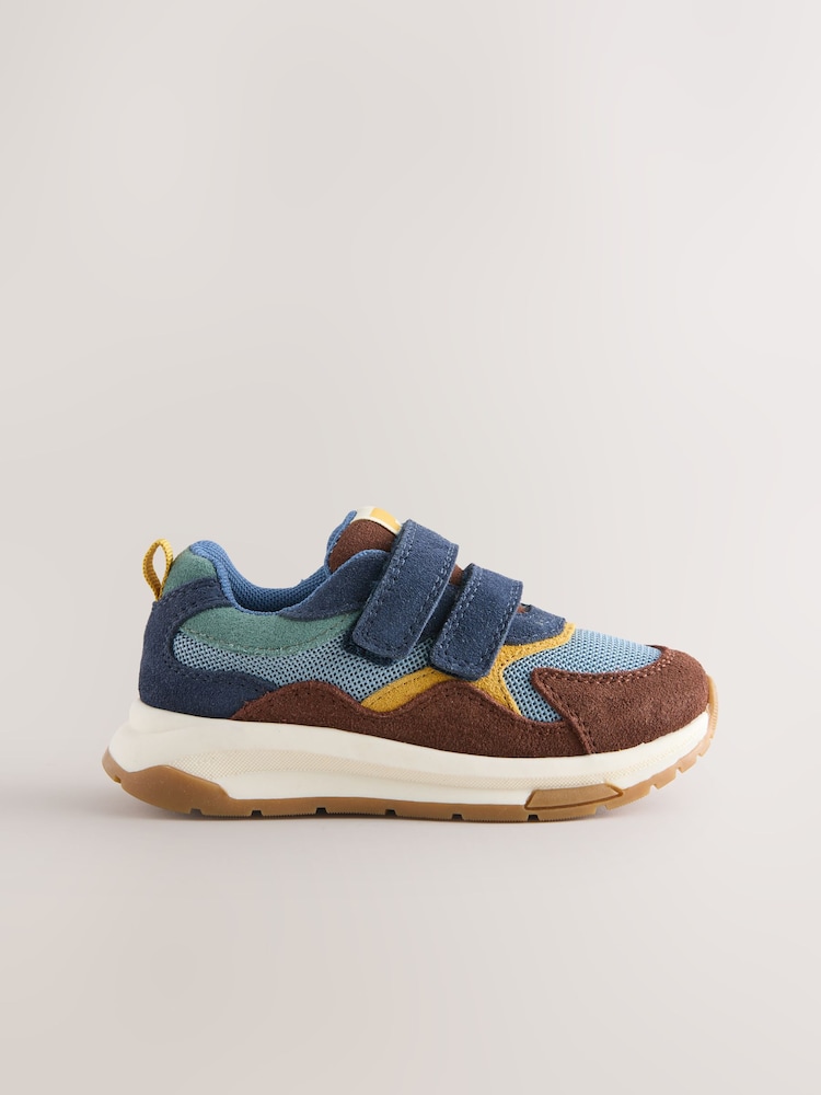 Navy Suede Touch Fastening Trainers - Image 2 of 4