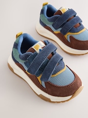 Navy Suede Touch Fastening Trainers - Image 3 of 4
