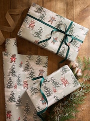 Green Apres Hamish the Highland Cow Standard Width 15m Christmas Wrapping Paper - Image 1 of 3
