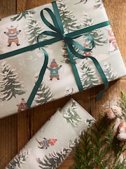 Green Apres Hamish the Highland Cow Standard Width 15m Christmas Wrapping Paper - Image 2 of 3