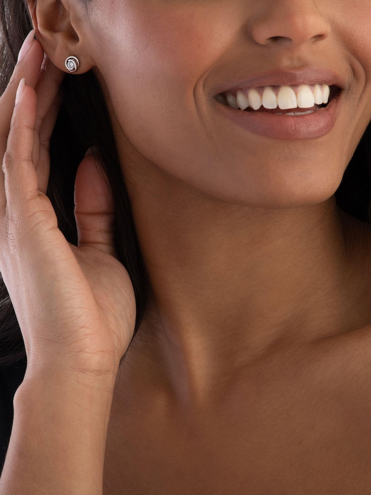 Beaverbrooks White Gold 9ct Cubic Zirconia Stud Earrings - Image 1 of 4