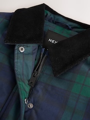 Navy/Green Check Shower Resistant Barn Jacket (3-16yrs) - Image 10 of 11