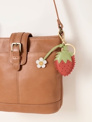 FatFace Red Leather Strawberry Bag Charm Keyring - Image 2 of 2