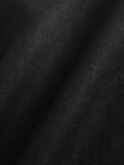 Black Relaxed Fit Signature 100% Linen Trousers With Elasticated Waist - Image 10 of 10