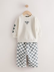 White and Green Long Sleeve Top and Trousers Set (3mths-7yrs) - Image 5 of 9