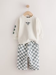 White and Green Long Sleeve Top and Trousers Set (3mths-7yrs) - Image 6 of 9