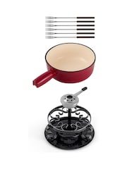Swissmar 9 Piece Cherry Red Lugano Foundue Set - Image 1 of 5
