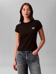 Calvin Klein Black Cocktail Logo Graphic Slim T-Shirt - Image 1 of 6