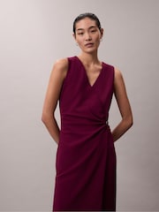 Calvin Klein Red Smooth Stretch Fit and Flare Sleeveless Dress - Image 3 of 5
