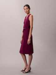 Calvin Klein Red Smooth Stretch Fit and Flare Sleeveless Dress - Image 5 of 5