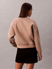 Calvin Klein Brown Long Sleeve Scuba Crew Sweatshirt - Image 2 of 5