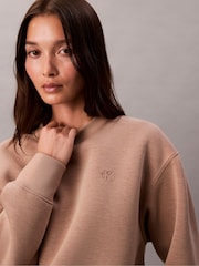 Calvin Klein Brown Long Sleeve Scuba Crew Sweatshirt - Image 4 of 5