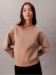 Calvin Klein Brown Long Sleeve Scuba Crew Sweatshirt - Image 5 of 5