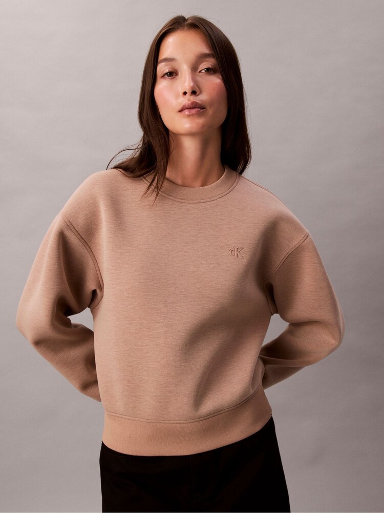 Calvin Klein Brown Long Sleeve Scuba Crew Sweatshirt - Image 5 of 5